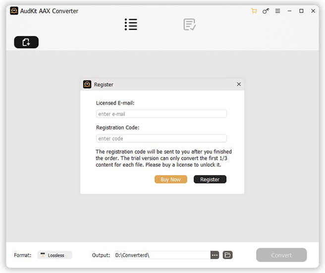 register audkit audible converter