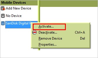 activate sony walkman