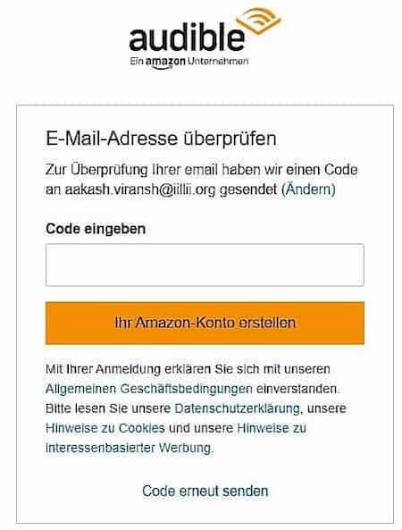 enter the verfication code