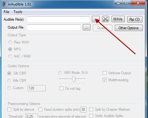 convert aax to mp3 free via inaudible