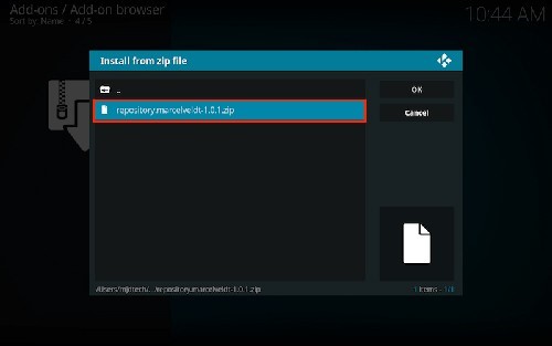 kodi browsing tab