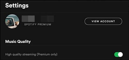 settings window on spotify desktop