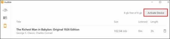 activate mp3 player via audiblesync