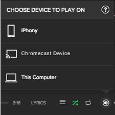 select chromecast as device