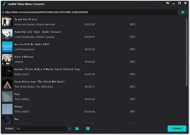 add tidal music to audkit