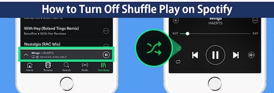 how to turn off shuffle play on spotify