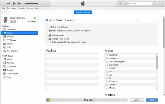 sync tidal to itunes