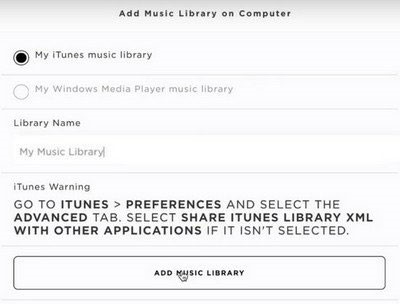 proceed music library for playing tidal on bose soundtouch