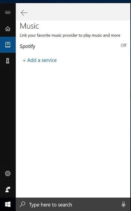 link cortana with spotify