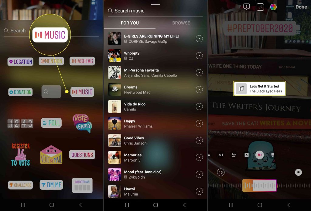 add music to instagram
