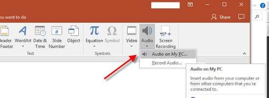 add tidal music to powerpoint