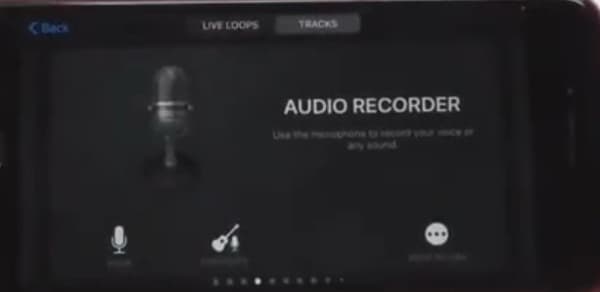 click audio recorder on garageband