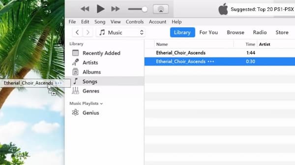 drag the tidal aac file to desktop