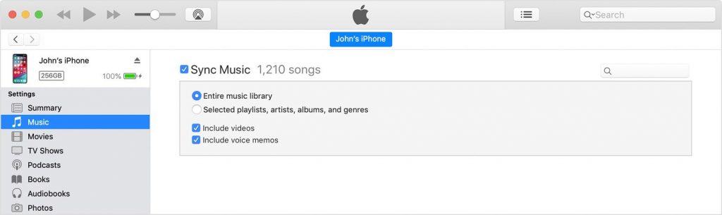 sync the itunes to desktop