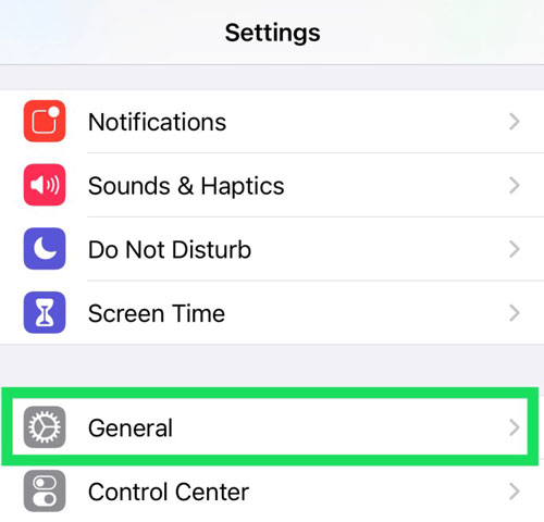 go to general on iphone