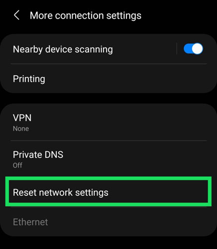 reset network settings for instagram stories on android