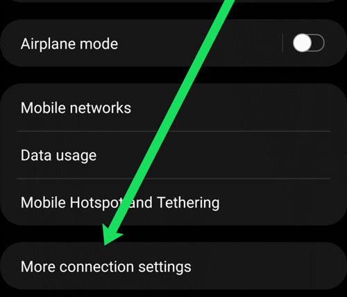 select more connection settings on android