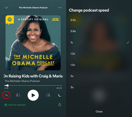 change spotify playback speed on phone