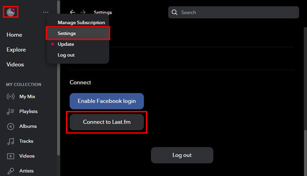 connect tidal to last fm on desktop