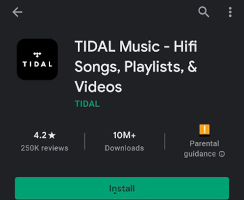reinstall tidal app on device