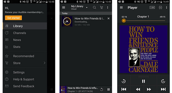 listen to audible offline on ios and android