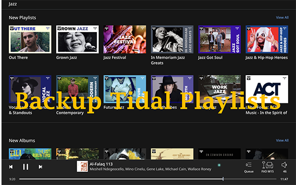 how to backup tidal playlist