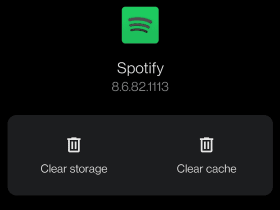 clear spotify cache to fix android auto spotify not working
