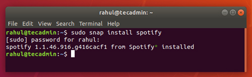 install spotify on linux by snap