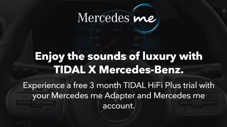 get tidal 3 months free trial via mercedes me
