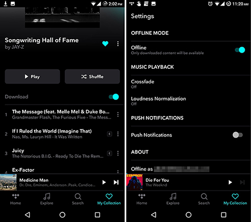 download music on tidal to phone