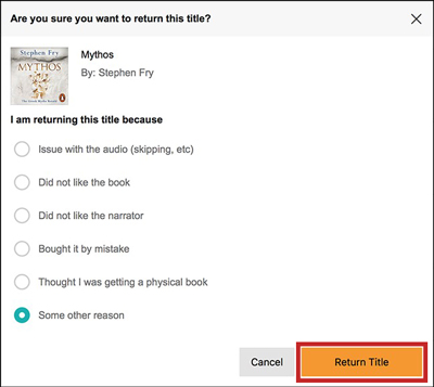 how to return audible book on desktop