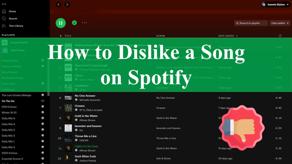 how to dislike a song on spotify