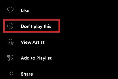 how to dislike a song on spotify premium