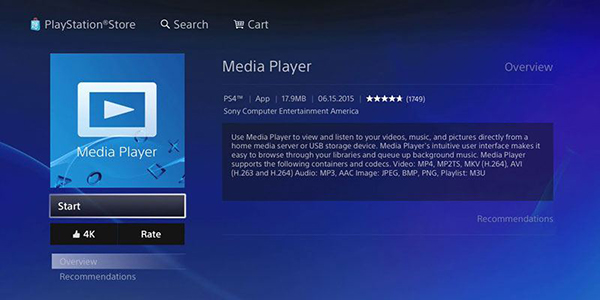 play tidal on ps4 via media player