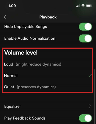 how to make music louder on spotify by volume level mobile