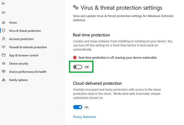 disable anti virus to fix audible app not working