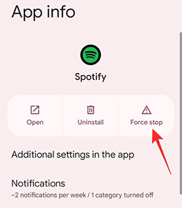 force stop spotify