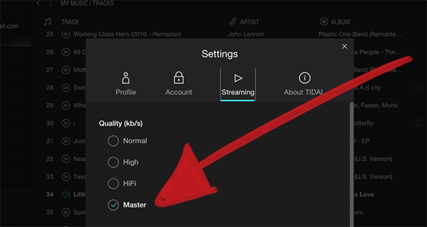 tidal masters on iphone