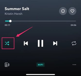 turn off tidal shuffle mobile