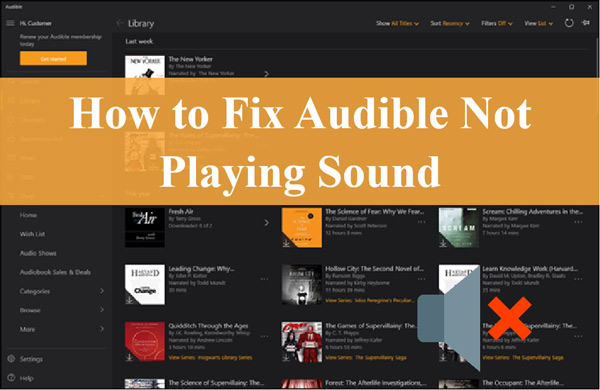 audible not playing sound