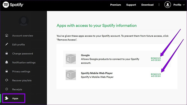 remove strava from spotify