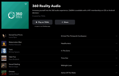 how to use 360 reality audio on tidal