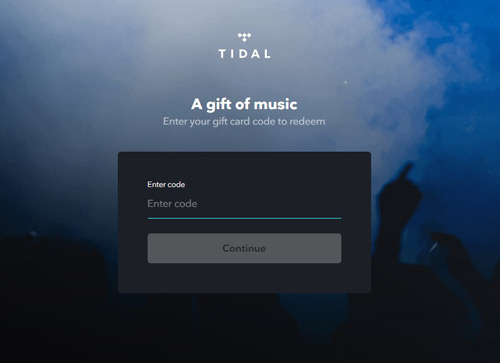 redeem tidal free 3 month trial gift card