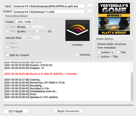 remove audible drm mac via inaudible