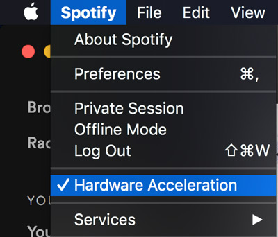disable spotify hardware acceleration mac