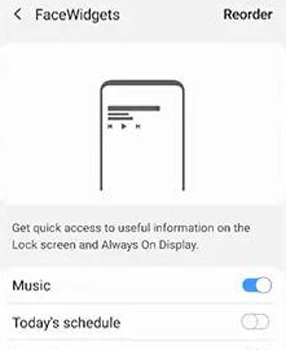 turn on music widget