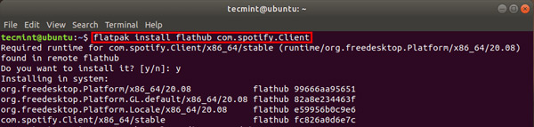 install spotify ubuntu via flatpak