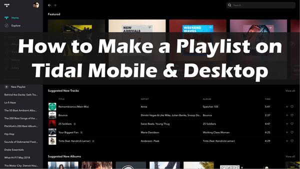 tidal create playlist