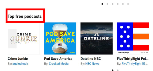 how to find free audible podcats