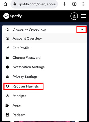 recover spotify playlists on mobile